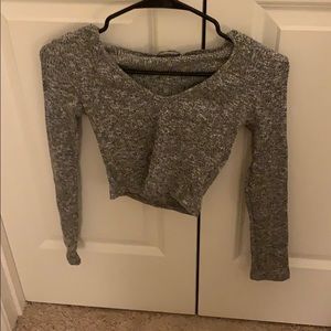 Fashion Nova knit crop top with hood